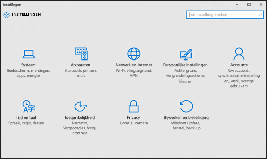 Instellingen Windows 10