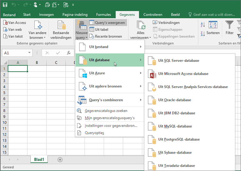 Excel 2016 database Power Query